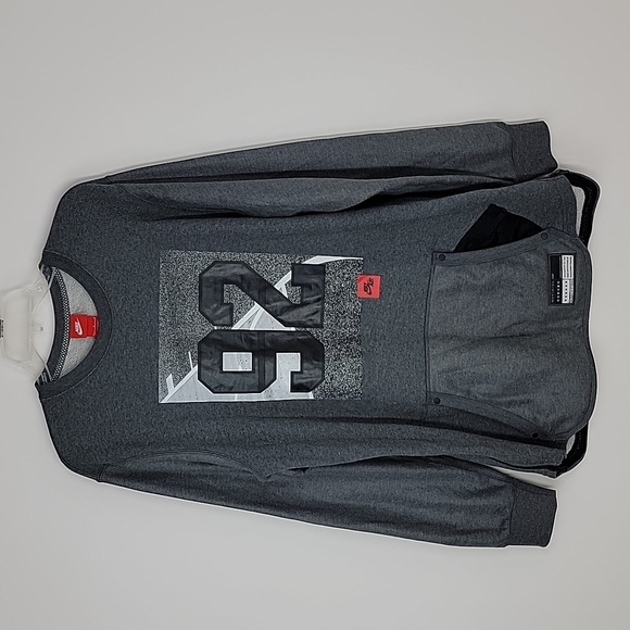 NIKE air 92 crew neck long sleeves sweatshirt gray size large - Picture 4 of 14